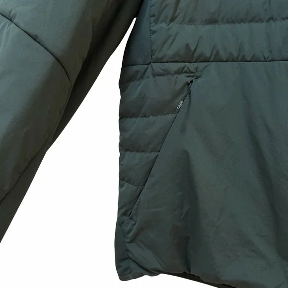 Lululemon Mens Down For It All Goose Down Puffer Jacket Size XXL Army Green FLAW